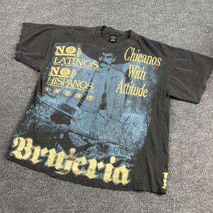 Vintage Brujeria Shirt Mens XL Black Chicanos With Attitude Raza Odiada 90s